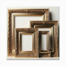 Three Gold Frames Canvas Print