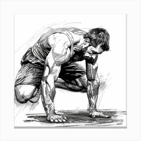 Man Doing Push Ups Canvas Print