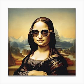 Funny Mona Lisa Meme Shades Sun Glasses Internet Meme  Canvas Print