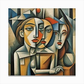 cubism woman face Canvas Print