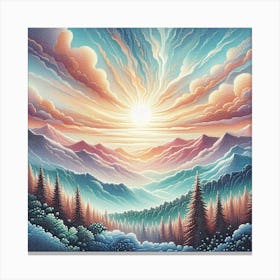 Sunrise in the mountains 1 Canvas Print