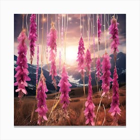 Purple Flowers In The Mountains Canvas Print