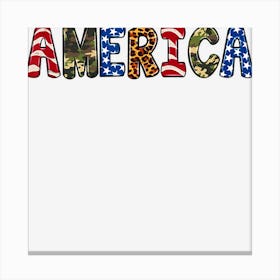 America Happy 4th Of July Leopard Camouflage Canvas Print