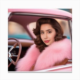 Himanee legendary actress in A Pink Car Canvas Print