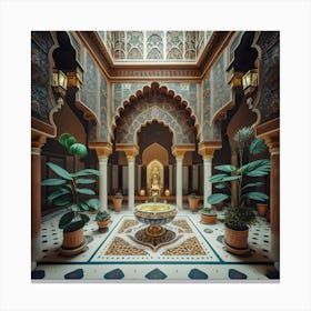 Courtyard Of A Moroccan Palace 1 Canvas Print