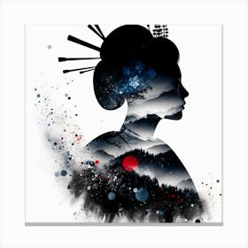 Creativel Geisha Illustration 144 Canvas Print