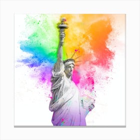 Rainbow Colored Statue Of Liberty Canvas Print