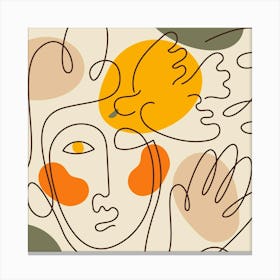 Abstract Illustration Of A Woman'S Face Canvas Print