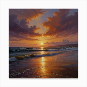 Sunset On The Beach 5 Canvas Print