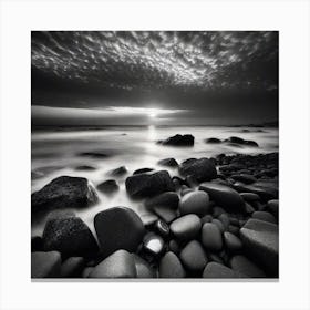 Black And White Seascape 10 Canvas Print