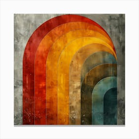 Abstract Rainbow Arch Design With Textured Background Canvas Print