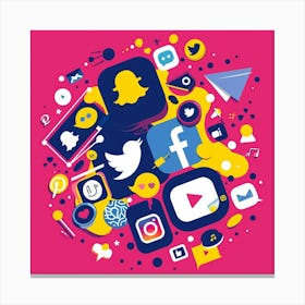 Social Media Icons 2 Canvas Print