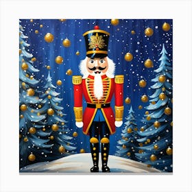 Nostalgic Nutcracker Painting A Winter Wonderland Canvas Print