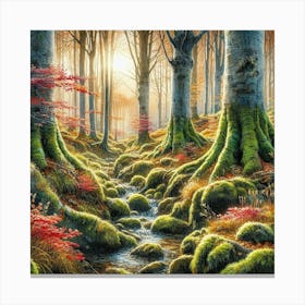 In the forrest, minimalism paint Canvas Print