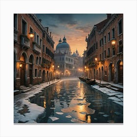 Venice in winter  Canvas Print