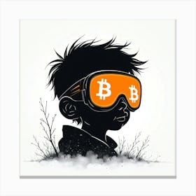 Bitcoin Kid In Goggles Canvas Print