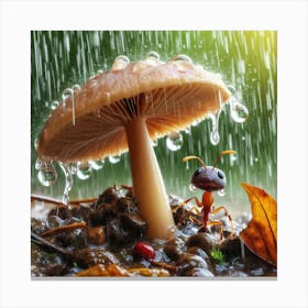 Ant In The Rain 1 Canvas Print