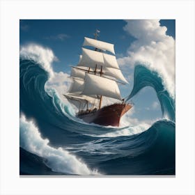 Sailing Ship In The Ocean Canvas Print