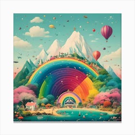 Rainbows Into The Landscape Canvas Print