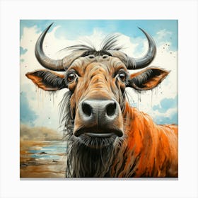 Bull - Oil On Canvas Leinwandbild