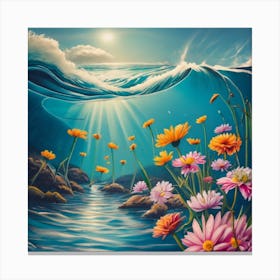 Flowers In The Ocean Canvas Print