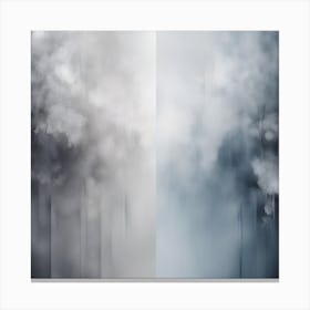 Abstract Minimalist Painting That Represents Duality, Mix Between Watercolor And Oil Paint, In Shade (43) Canvas Print