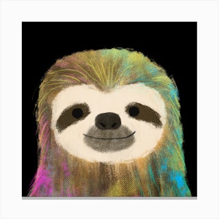 Sloth Square Canvas Print