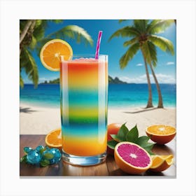 Tropical Drink On The Beach 3 Canvas Print