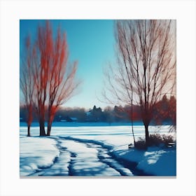 A Rural Walk in Winter Canvas Print