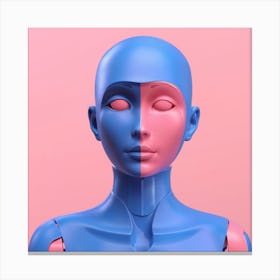 DECONSTRUCTED BLUE AND PINK FIGURE 2 Canvas Print