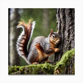 Squirrel In The Forest 5 Canvas Print