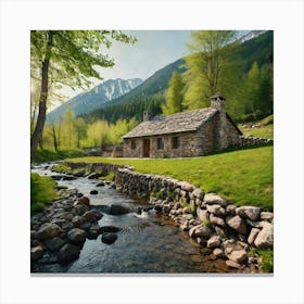 House In The Mountains 1 Canvas Print