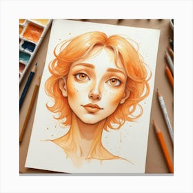 Orange Haired Girl 2 Canvas Print