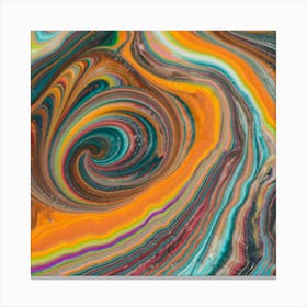 Close-up of colorful wave of tangled paint abstract art 23 Canvas Print