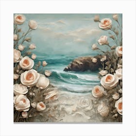 Roses On The Beach Canvas Print