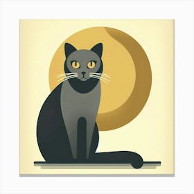 Cat In The Moonlight Canvas Print