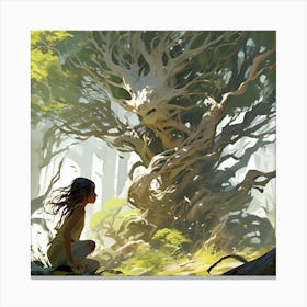 Illustration Of Willow Greenleaf Speaking In Rhymes Traversing Whispering Woods With Nutkin Engag Canvas Print