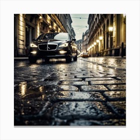 Rainy City Street Canvas Print