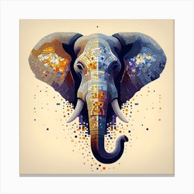 Elephant Head mosaic art Canvas Print