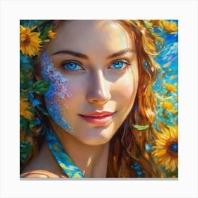 Girl With Blue Eyes Canvas Print