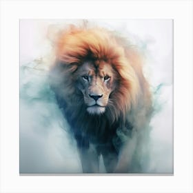 Lion Watercolor Canvas Print