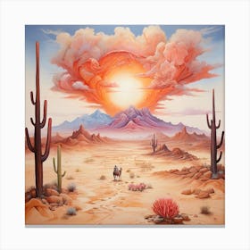 'Sunset In The Desert' Canvas Print