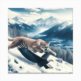 Eagle And Cougar Canvas Print