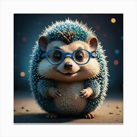 Hedgehog With Glasses Canvas Print