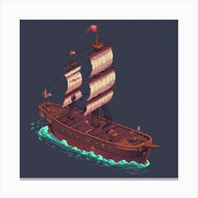 Pixel Ship Canvas Print