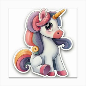 Unicorn Sticker 94 Canvas Print