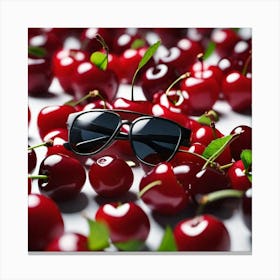 Sunglasses in cherries Canvas Print