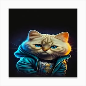 Cat In Hoodie Canvas Print