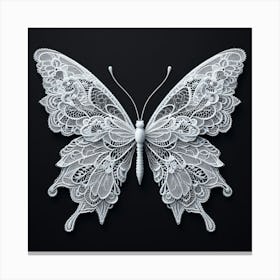 White Lace Butterfly IV Canvas Print