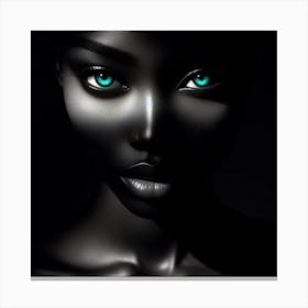 Black Woman With Blue Eyes 3 Canvas Print